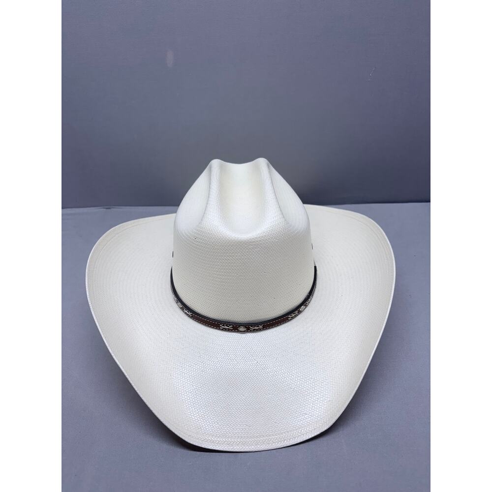 Resistol George Strait 10X Shantung Panama Straw Cowboy Hat 7 1/2 With Box - Picture 6 of 11